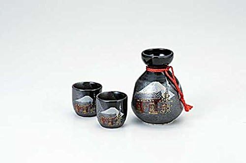 IGA Yarı asılı Mt. Fuji Tokyo Sake şişe kupası Porselen Eşya Seti