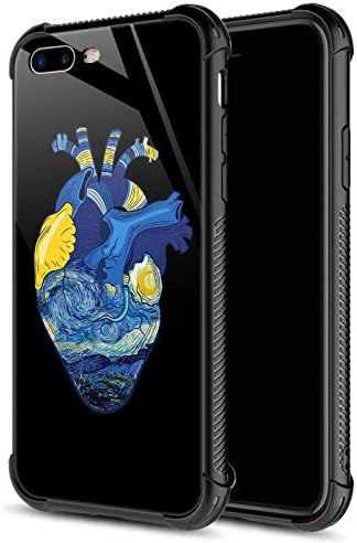 CARLOCA iPhone 8 Kılıf, iPhone SE 2020 Kılıf, soyut Yıldızlı Kalp iPhone 7 Kılıfları Kız Erkek, grafik Tasarım Darbeye Anti-Scratch