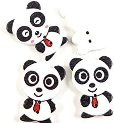 10 ADET Dikiş Kavramlar Malzemeleri Bağlantı Elemanları Düğmeler Dikmek 08564 Panda Öğrenciler Ahşap Giyim Dekorasyon El Yapımı