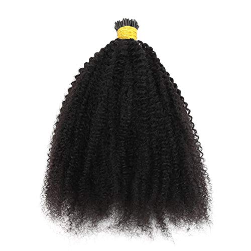 Zikzak Saç Afro Kinky Kıvırcık I İpucu saç ekleme Brezilyalı işlenmemiş insan saçı 1g / strand 100g 4B 4C Kolay Sopa Ucu Saç