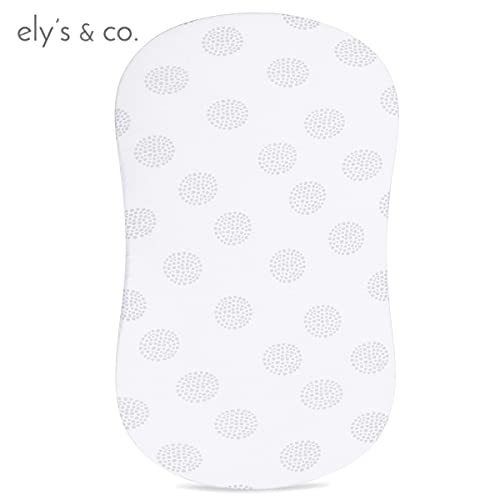 Ely's & Co. Beşik Levha 100 % Penye Jersey Pamuk 2 Paket Unisex Bebek Kız ve erkek için-Gri Dottie Tasarım
