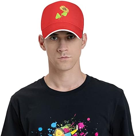 Ayçiçeği Boyama Unisex Ayarlanabilir Sandviç Beyzbol Şapkası, Hip Hop Beyzbol Şapkası, Baba Şapkası, kamyon şoförü şapkası